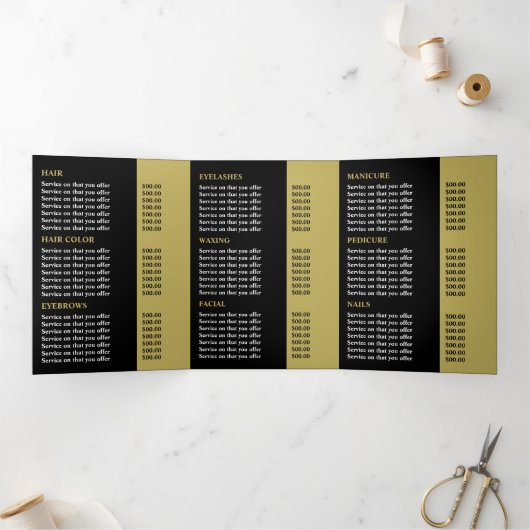 Stijlvol design, Beauty Salon Tri-Fold Flyer Drieluik Uitnodiging (Binnen)