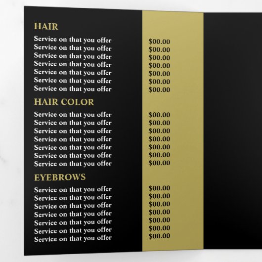 Stijlvol design, Beauty Salon Tri-Fold Flyer Drieluik Uitnodiging (Binnenzijde eerst)