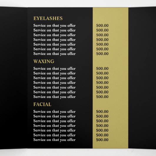 Stijlvol design, Beauty Salon Tri-Fold Flyer Drieluik Uitnodiging (Binnenkant midden)