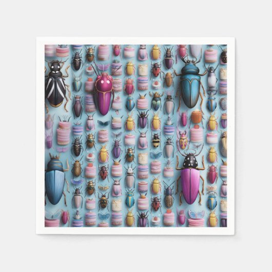 Stijlvol design en chic poppastel gebak servet (Voorkant)