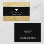 Stijlvol design goudglitter Modern Visitekaartje (Voorkant / Achterkant)