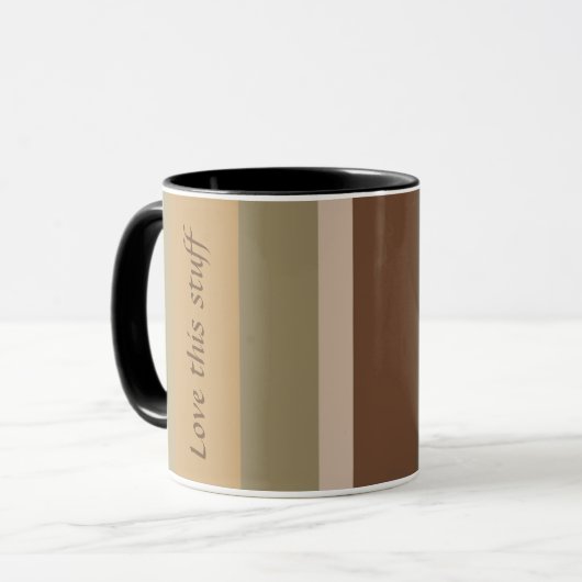 Stijlvol design in strips mok (Voorkant links)