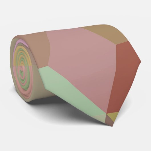 Stijlvol design met bruin, groen en roze diamantpa stropdas (Opgerold)