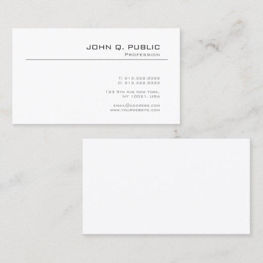 Stijlvol design minimalistische chique effen trend visitekaartje (Voorkant / Achterkant)