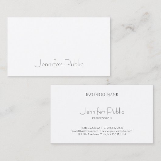 Stijlvol design Modern elegant minimalistisch desi Visitekaartje (Voorkant / Achterkant)