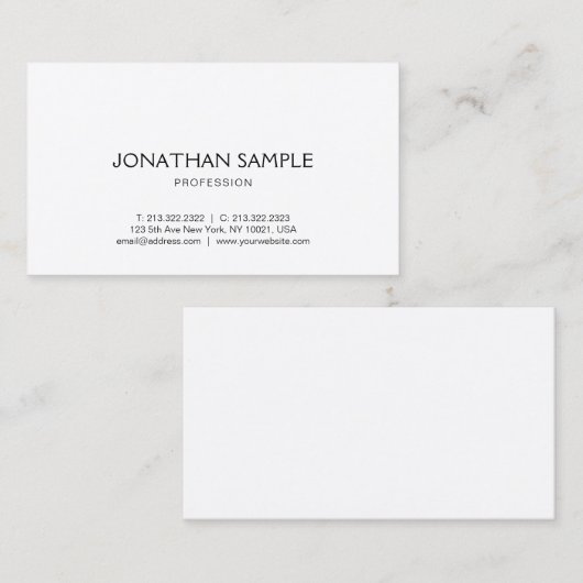 stijlvol design, modern, luxe design visitekaartje (Voorkant / Achterkant)