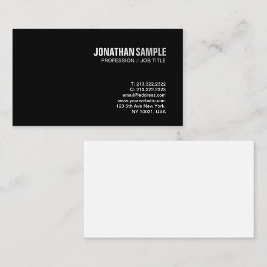 Stijlvol design Modern Simple Chic Plain Trendy Visitekaartje (Voorkant / Achterkant)