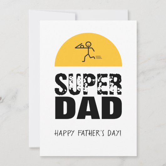 Stijlvol design "SUPER DAD", persoonlijke wensen Kaart (Voorkant)