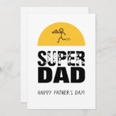 Stijlvol design "SUPER DAD", persoonlijke wensen Kaart (Voorkant / Achterkant)