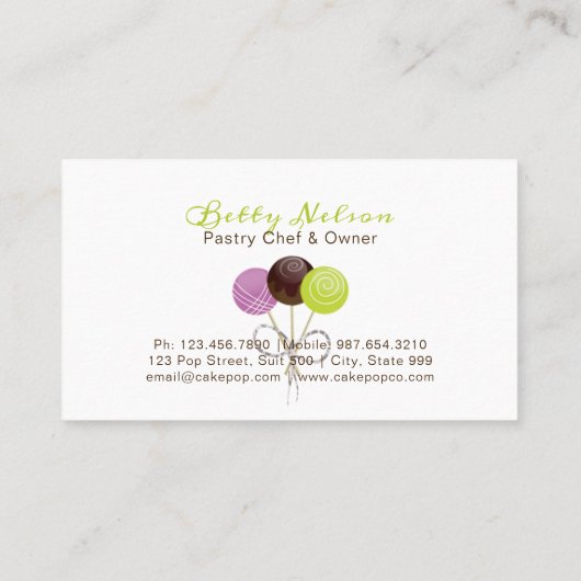 Stijlvol design voor Pop Visitekaartje (Achterkant)