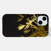 Stijlvol dGolden bamboe laat Zen op zwart modern Case-Mate iPhone Case (Achterkant (horizontaal))