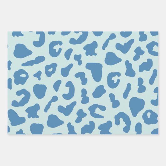 Stijlvol dierlijk beschermheerpatroon in blauw inpakpapier vel (Voorkant)