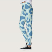 Stijlvol dierlijk beschermheerpatroon in blauw leggings (Links)