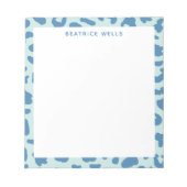 Stijlvol dierlijk beschermheerpatroon in blauw notitieblok (Voorkant)