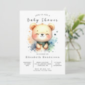 Stijlvol digitaal Beer Baby shower Kaart (Staand voorkant)