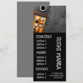 Stijlvol dînermenu voor Japans sushi restaurant Menu (Voorkant / Achterkant)