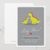 Stijlvol Dinosaur Gray Baby shower nodigt gewonden Kaart (Voorkant / Achterkant)