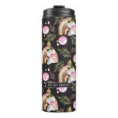 Stijlvol Dinosaur-patroon | Monogram Tumbler Thermosbeker (Voorkant)