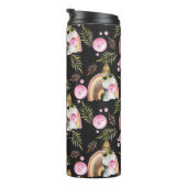 Stijlvol Dinosaur-patroon | Monogram Tumbler Thermosbeker (Geroteerd rechts)