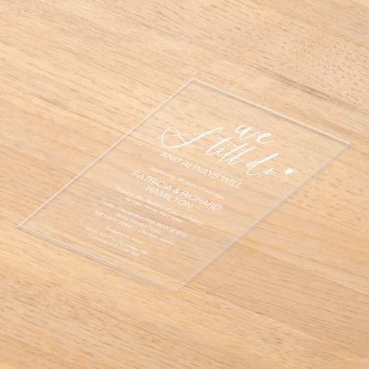 Stijlvol doen we nog steeds bruiloft gelofte verni acryl uitnodigingen (Laagn)