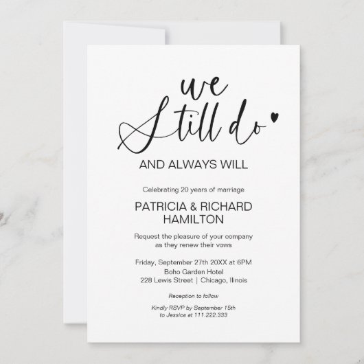 Stijlvol doen we nog steeds bruiloft gelofte verni kaart (Voorkant)