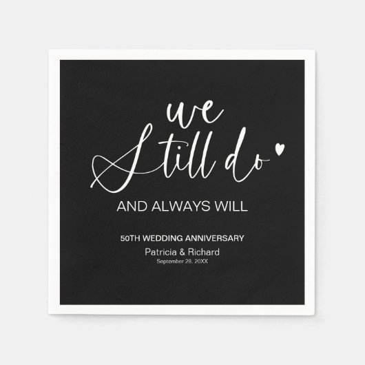 Stijlvol doen we nog steeds bruiloft gelofte verni servet (Voorkant)