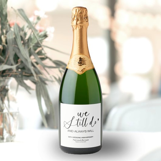Stijlvol doen we nog steeds bruiloft gelofte verni sparkling wijnetiket