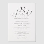 Stijlvol doen we nog steeds bruiloft gelofte verni vellum uitnodigingen (Voorkant)