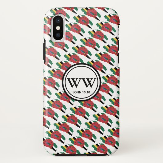 Stijlvol DOMINICA-vlagmonogram Overvloedig leven Case-Mate iPhone Case (Achterkant)