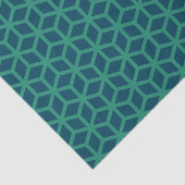 Stijlvol donker Blauwgroen geometrisch patroon Tissuepapier (Detail)