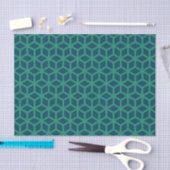 Stijlvol donker Blauwgroen geometrisch patroon Tissuepapier (Craft)