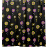 Stijlvol, donker, botanisch patroon douchegordijn (Voorkant)