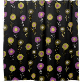 Stijlvol, donker, botanisch patroon douchegordijn