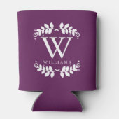 Stijlvol donker Paarse monogram Blikjeskoeler (Achterkant)
