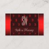 Stijlvol Donker Rood met Monogram Professional Mod Visitekaartje (Voorkant)