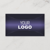 Stijlvol Donkerblauw met Chic Silver Border en Log Visitekaartje (Voorkant)