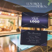 Stijlvol Donkerblauw met Chic Silver Border en Log Visitekaartje