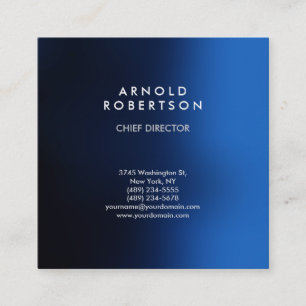 Stijlvol donkerblauw modern vierkante visitekaartje