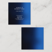 Stijlvol donkerblauw modern vierkante visitekaartje (Voorkant / Achterkant)