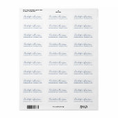 Stijlvol, donkerblauw script moderne kervaartsbrui etiket (Full Sheet)