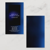 Stijlvol donkerblauw zwart, modern visitekaartje (Voorkant / Achterkant)
