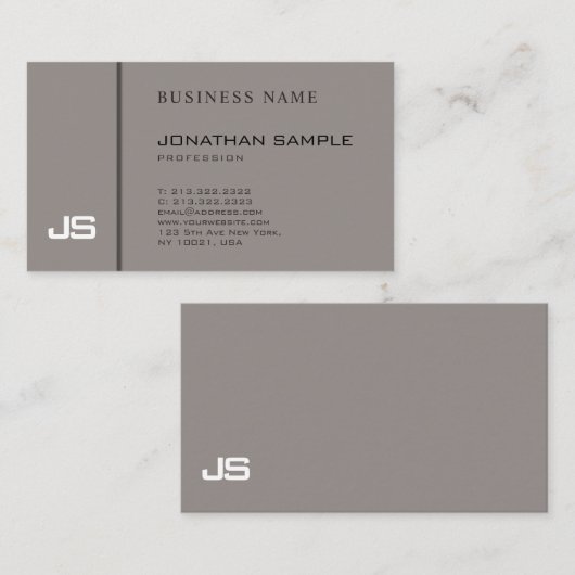 Stijlvol donkerbruin creatief ontwerp Professional Visitekaartje (Voorkant / Achterkant)