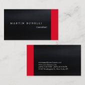 Stijlvol, donkergrijs rood papier visitekaartje (Voorkant / Achterkant)