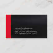 Stijlvol, donkergrijs rood papier visitekaartje (Achterkant)