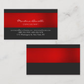 Stijlvol, donkergrijs, rood script Visitekaartje (Voorkant / Achterkant)