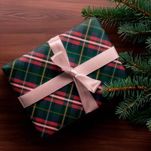 Stijlvol, donkerrood en groen patroonpatroon cadeaupapier