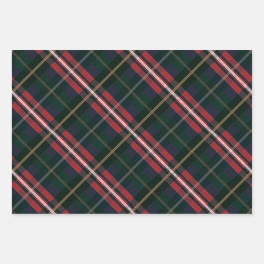 Stijlvol, donkerrood en groen patroonpatroon inpakpapier vel (Voorkant 3)