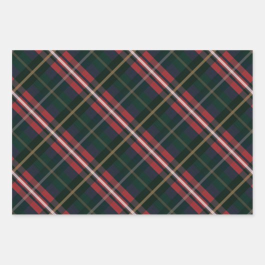 Stijlvol, donkerrood en groen patroonpatroon inpakpapier vel (Voorkant)