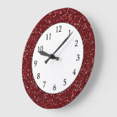 Stijlvol donkerrood glitter grote klok (Hoek)