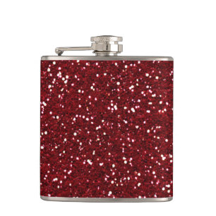 Stijlvol donkerrood glitter heupfles